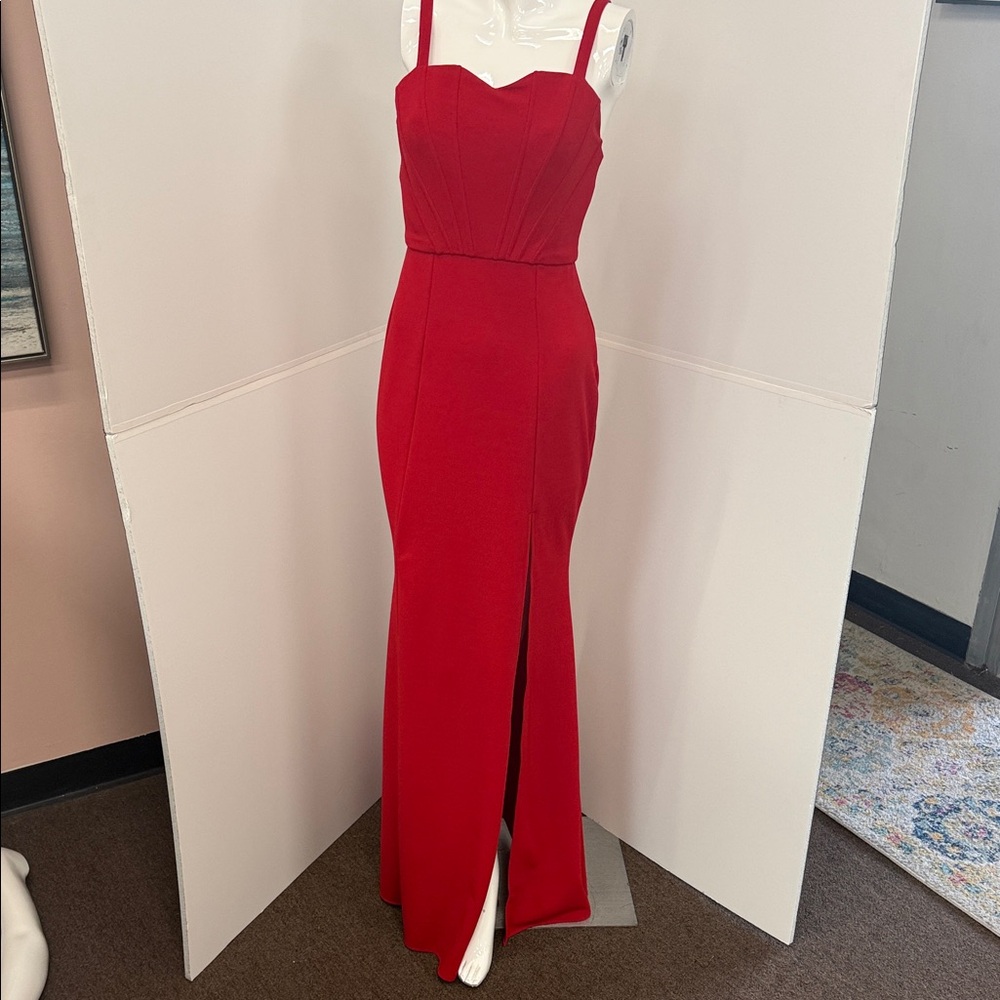 Pia Gladys Perey Elegant Red Maxi Dress NWT